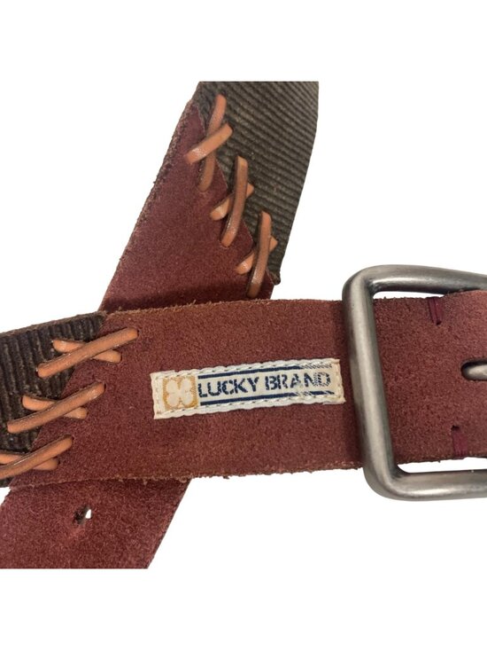Vintage Lucky Brand Multicolor Suede Corduroy Belt Medium Whipstitch Boho main image 8